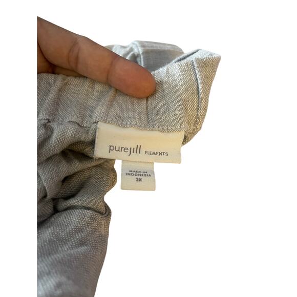 J. Jill Purejill Elements 100% Linen Pull-On Pants Grey Relaxed Womans 2X - Picture 4 of 8